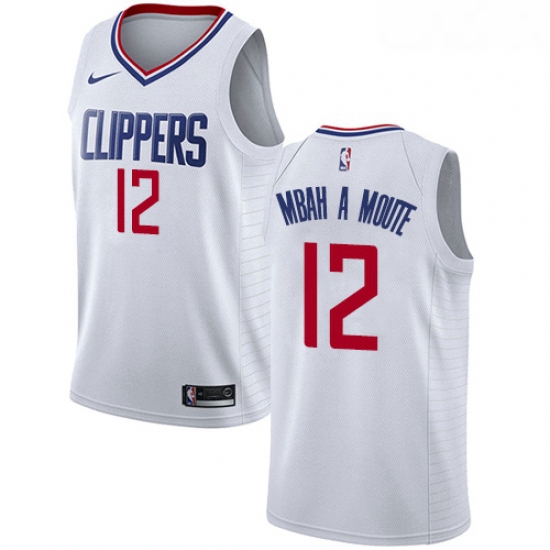 Womens Nike Los Angeles Clippers 12 Luc Mbah a Moute Swingman White NBA Jersey Association Edition