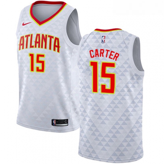 Womens Nike Atlanta Hawks 15 Vince Carter Swingman White NBA Jersey Association Edition