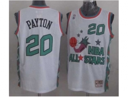 NBA 96 All Star #20 Payton White Jerseys