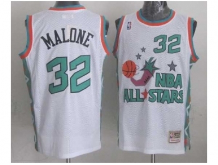 NBA 96 All Star #32 Malone White Jerseys