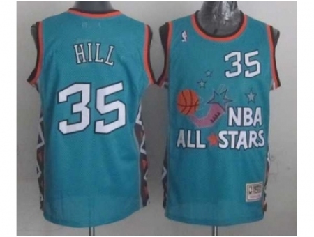 NBA 96 All Star #35 Hill Blue Jerseys