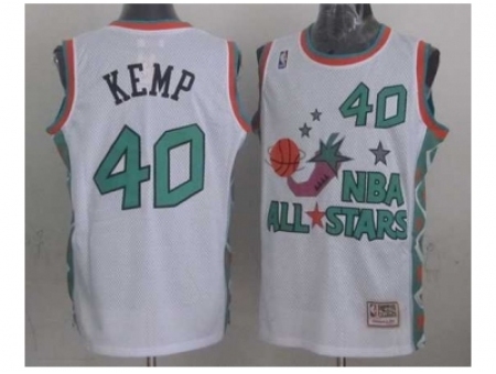 NBA 96 All Star #40 Kemp White Jerseys