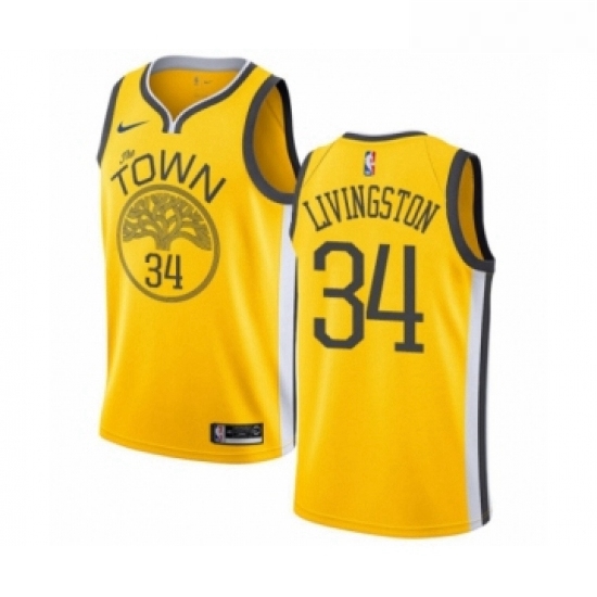 Womens Nike Golden State Warriors 34 Shaun Livingston Yellow Swingman Jersey Earned Edition