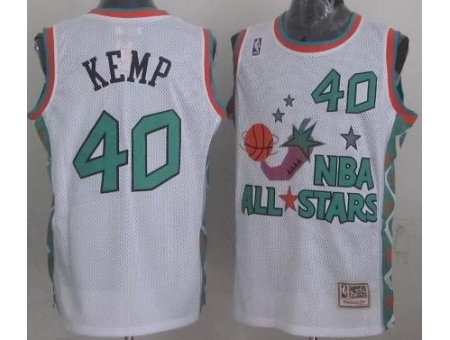 Seattle SuperSonics 40 Shawn Kemp 1996 All Star White Throwback Jersey