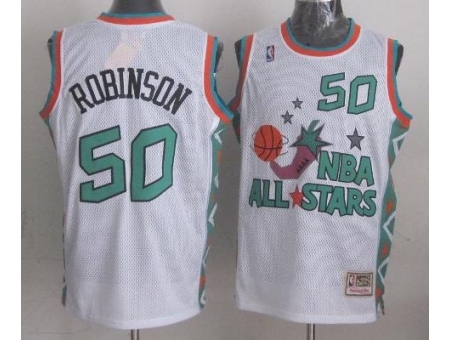 Seattle SuperSonics 50 David Robinson 1996 All Star White Throwback Jersey