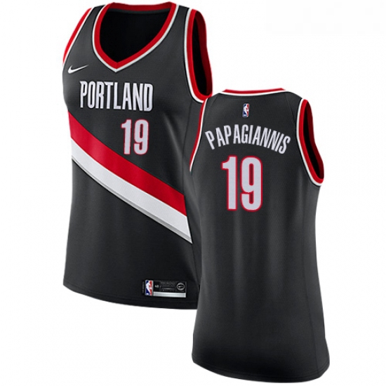 Womens Nike Portland Trail Blazers 19 Georgios Papagiannis Swingman Black NBA Jersey Icon Edition