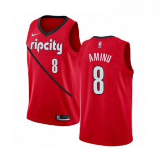 Womens Nike Portland Trail Blazers 8 Al Farouq Aminu Red Swingman Jersey Earned Edition