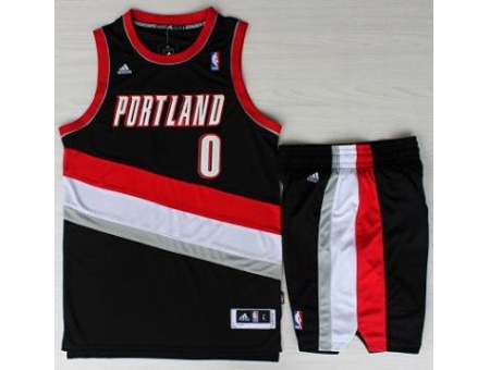 Portland Trail Blazers 0 Damian Lillard Black Revolution 30 Swingman NBA Jersey Short Suits