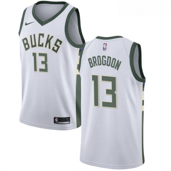 Womens Nike Milwaukee Bucks 13 Malcolm Brogdon Swingman White Home NBA Jersey Association Edition