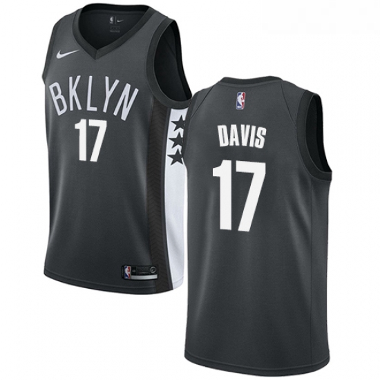 Womens Nike Brooklyn Nets 17 Ed Davis Swingman Gray NBA Jersey Statement Edition