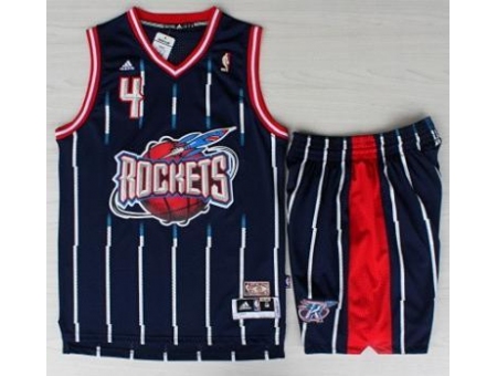 Houston Rockets 4 Charles Barkley Blue Hardwood Classics Revolution 30 NBA Jerseys Shorts Suits