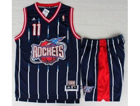 Houston Rockets 11 YAO Blue Hardwood Classics Revolution 30 NBA Jerseys Shorts Suits