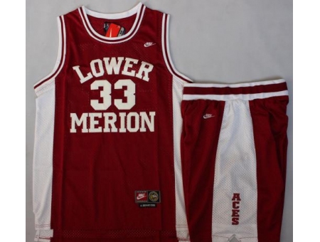 Lower Merion 33 Kobe Bryant Red Basketball Jerseys Shorts Suits