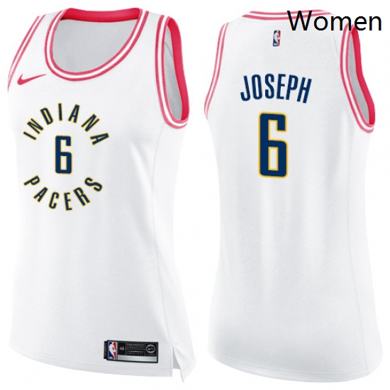 Womens Nike Indiana Pacers 6 Cory Joseph Swingman WhitePink Fashion NBA Jersey