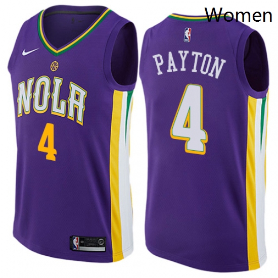 Womens Nike New Orleans Pelicans 4 Elfrid Payton Swingman Purple NBA Jersey City Edition