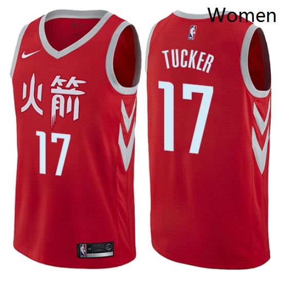 Womens Nike Houston Rockets 17 PJ Tucker Swingman Red NBA Jersey