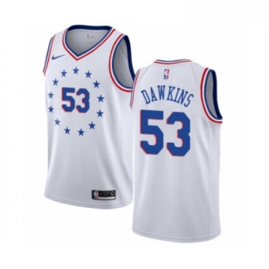 Womens Nike Philadelphia 76ers 53 Darryl Dawkins White Swingman Jersey Earned Edition