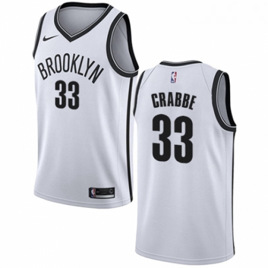 Womens Nike Brooklyn Nets 33 Allen Crabbe Swingman White NBA Jersey Association Edition