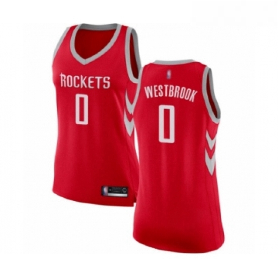 Womens Houston Rockets 0 Russell Westbrook Swingman Red Basketba