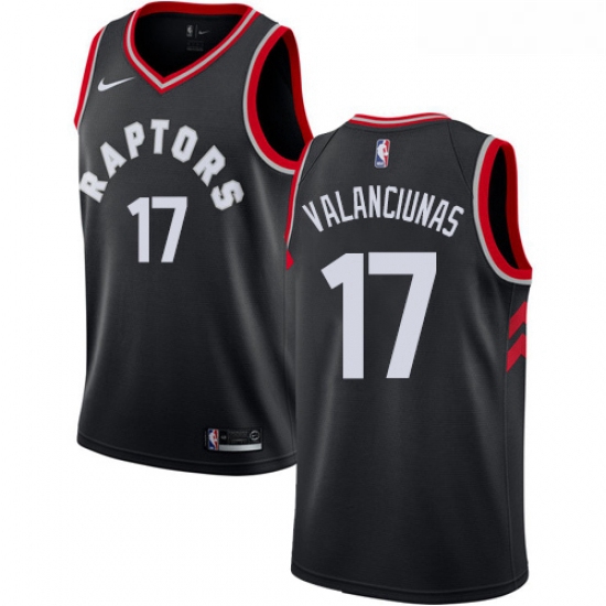 Womens Nike Toronto Raptors 17 Jonas Valanciunas Authentic Black Alternate NBA Jersey Statement Edit