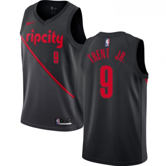 Womens Nike Portland Trail Blazers 9 Gary Trent Jr Swingman Black NBA Jersey 2018 19 City Edition