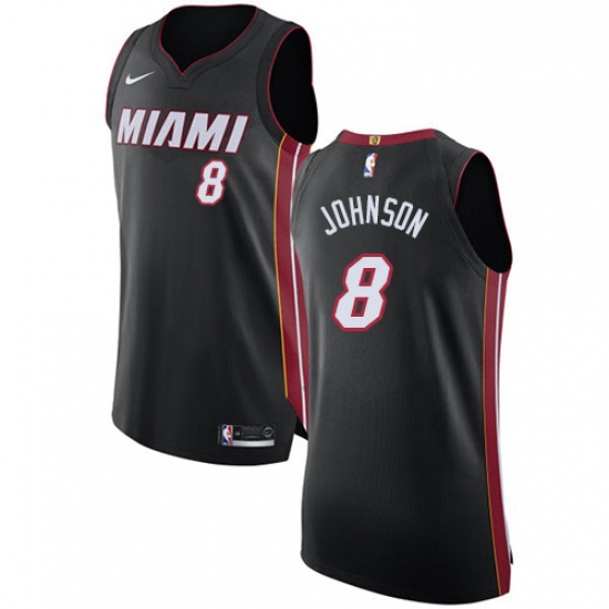 Womens Nike Miami Heat 8 Tyler Johnson Authentic Black Road NBA Jersey Icon Edition