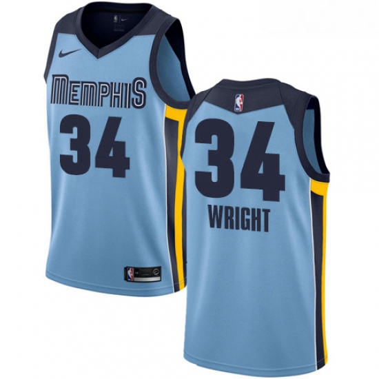 Womens Nike Memphis Grizzlies 34 Brandan Wright Authentic Light Blue NBA Jersey Statement Edition