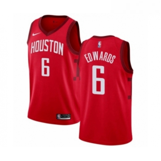 Womens Nike Houston Rockets 6 Vincent Edwards Red Swingman Jersey Earned Edition