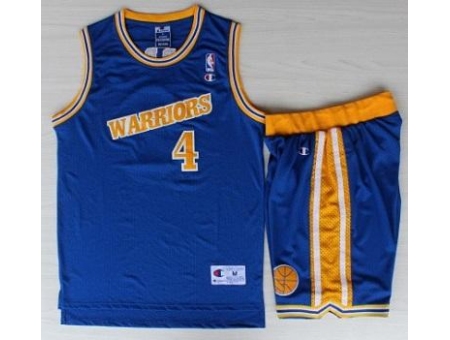 Golden State Warriors 4 Chris Webber Blue Hardwood Classics NBA Jerseys Shorts Suits