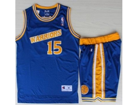 Golden State Warriors 15 Latrell Sprewell Blue Hardwood Classics NBA Jerseys Shorts Suits