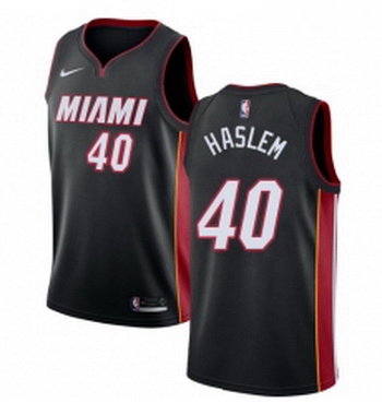 Womens Nike Miami Heat 40 Udonis Haslem Swingman Black Road NBA Jersey Icon Edition