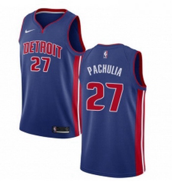 Womens Nike Detroit Pistons 27 Zaza Pachulia Swingman Royal Blue NBA Jersey Icon Edition