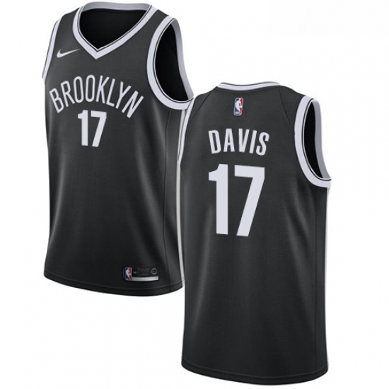 Womens Nike Brooklyn Nets 17 Ed Davis Swingman Black NBA Jersey Icon Edition