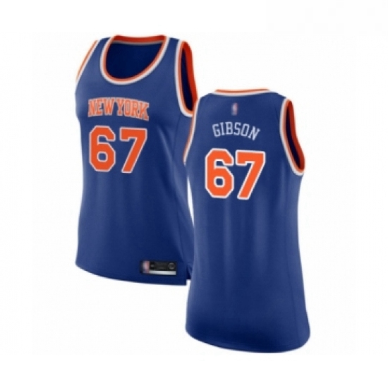 Womens New York Knicks 67 Taj Gibson Swingman Royal Blue Basketball Jersey Icon Edition