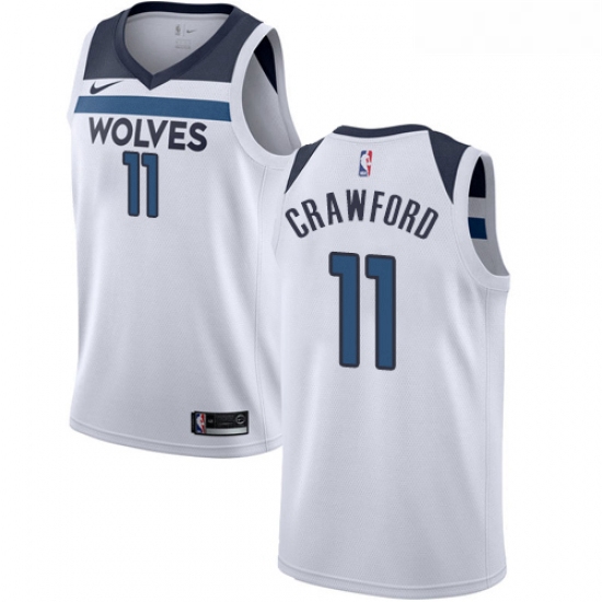 Womens Nike Minnesota Timberwolves 11 Jamal Crawford Authentic White NBA Jersey Association Edition