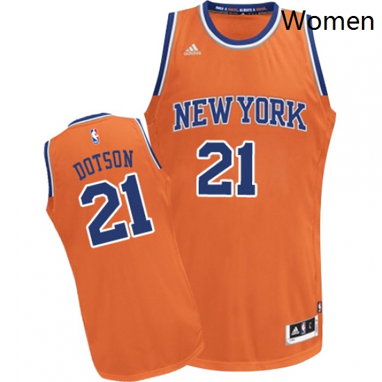 Womens Adidas New York Knicks 21 Damyean Dotson Swingman Orange Alternate NBA Jersey