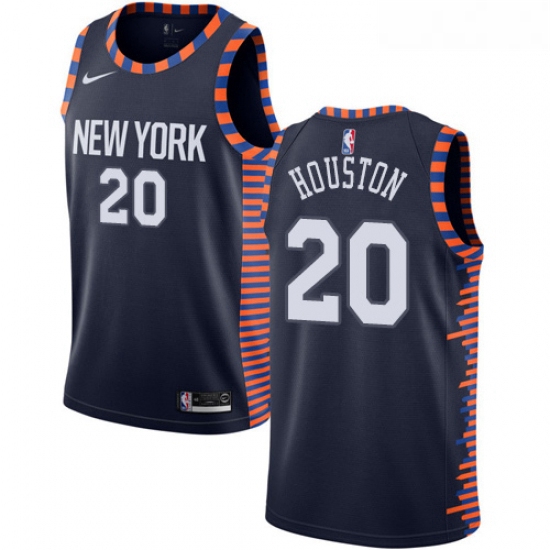 Womens Nike New York Knicks 20 Allan Houston Swingman Navy Blue NBA Jersey 2018 19 City Edition