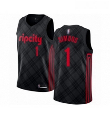 Womens Portland Trail Blazers 1 Anfernee Simons Swingman Black Basketball Jersey City Edition