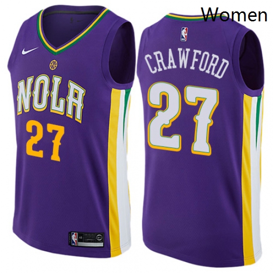 Womens Nike New Orleans Pelicans 27 Jordan Crawford Swingman Pur