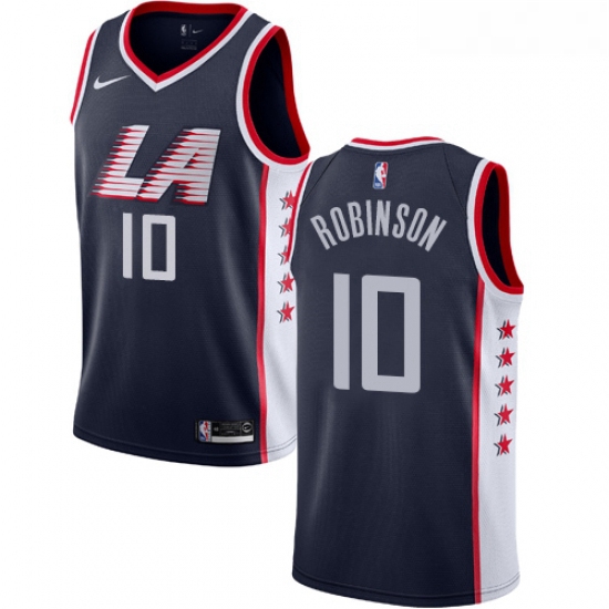 Womens Nike Los Angeles Clippers 10 Jerome Robinson Swingman Navy Blue NBA Jersey City Edition