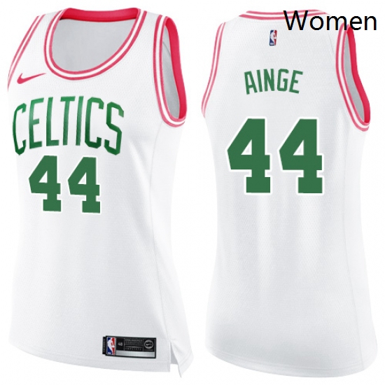 Womens Nike Boston Celtics 44 Danny Ainge Swingman WhitePink Fashion NBA Jersey