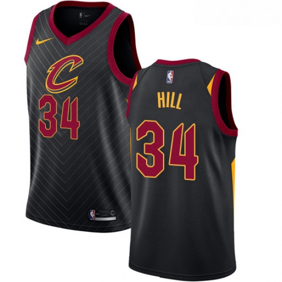 Womens Nike Cleveland Cavaliers 34 Tyrone Hill Authentic Black Alternate NBA Jersey Statement Editio