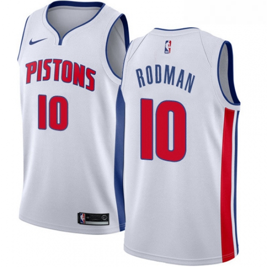 Womens Nike Detroit Pistons 10 Dennis Rodman Swingman White Home