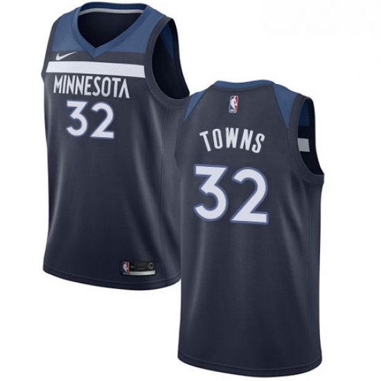 Womens Nike Minnesota Timberwolves 32 Karl Anthony Towns Swingman Navy Blue Road NBA Jersey Icon Edi