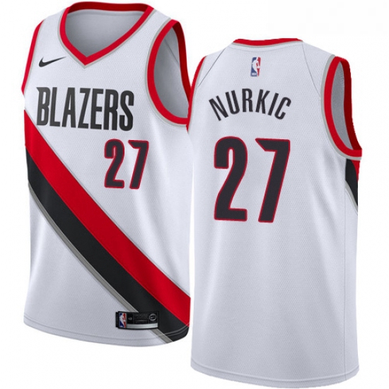 Womens Nike Portland Trail Blazers 27 Jusuf Nurkic Authentic White Home NBA Jersey Association Editi