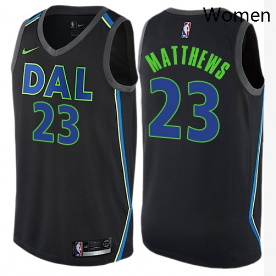 Womens Nike Dallas Mavericks 23 Wesley Matthews Swingman Black NBA Jersey City Edition