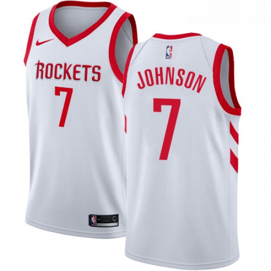 Womens Nike Houston Rockets 7 Joe Johnson Authentic White NBA Jersey Association Edition