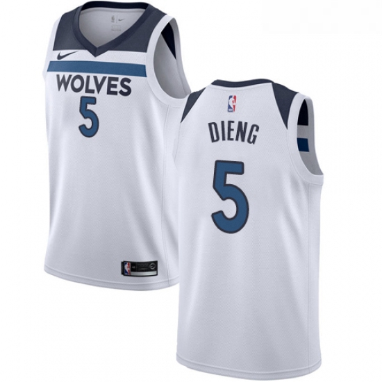 Womens Nike Minnesota Timberwolves 5 Gorgui Dieng Authentic White NBA Jersey Association Edition