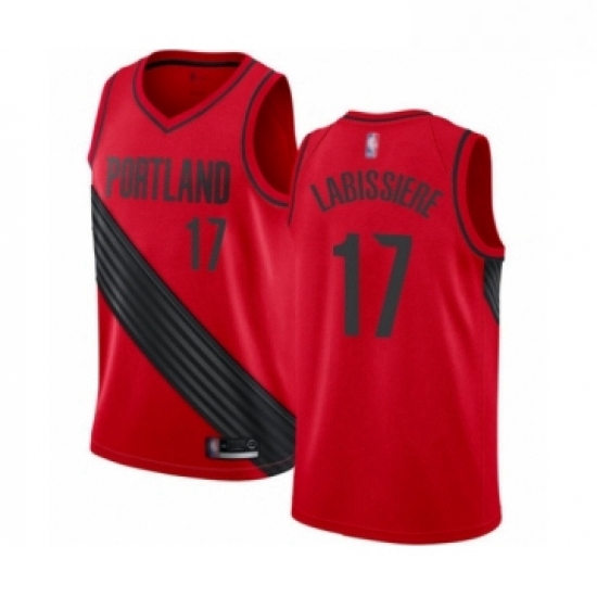 Womens Portland Trail Blazers 17 Skal Labissiere Swingman Red Basketball Jersey Statement Edition