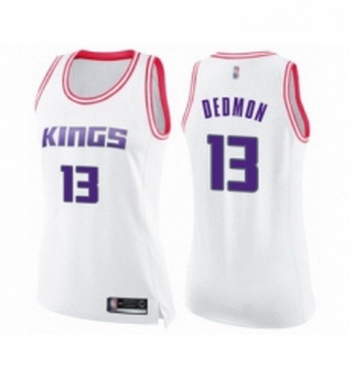 Womens Sacramento Kings 13 Dewayne Dedmon Swingman White Pink Fashion Basketball Jersey